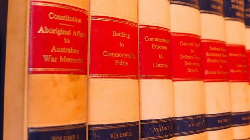 a row of books on a table